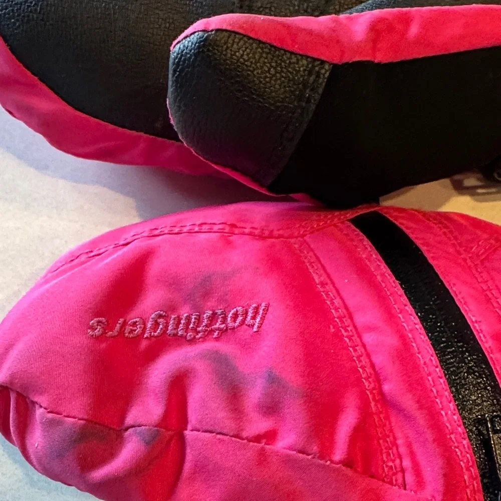Vibrant Pink Kids Mittens with goreTex Adjustable Straps